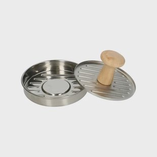 Burgerpers, rubberhout en rvs