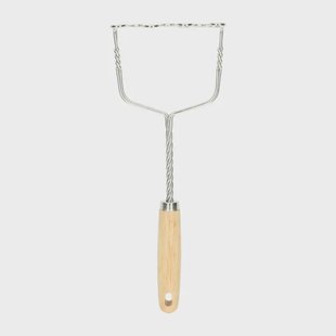 Aardappelstamper, rubberhout en rvs