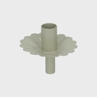 Fleskandelaar, geschulpt, groen, metaal