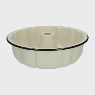 Tulbandvorm, emaille, zwart/wit,&Oslash; 25 cm