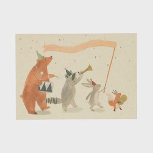 Kaart, dieren vieren feest