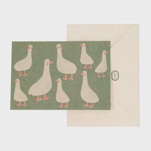 Kaart met envelop, ganzen