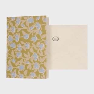 Kaart bloemetjes blauw