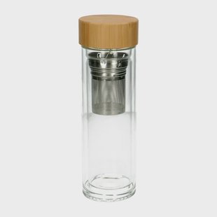 Dubbelwandige infusiefles, hittebestendig glas, 400 ml