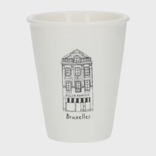 Gevel mok, Brussel Grasmarkt, porselein, 200 ml