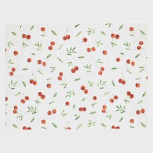 Placemat geribbeld, GOTS bio-katoen, kersen, 35 x 50 cm