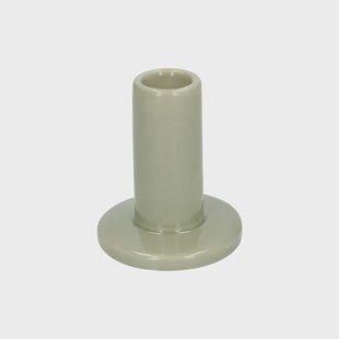 Kandelaar, porselein, lichtgroen, hoog