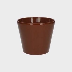 Bloempot, aardewerk, cognacbruin,&Oslash; 15,5 cm