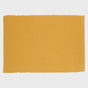 Placemat geribbeld, GOTS bio-katoen, okergeel, 35 x 50 cm