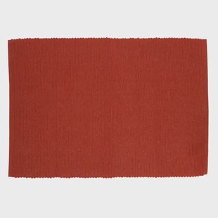Placemat geribbeld, GOTS bio-katoen, bordeaux rood, 35 x 50 cm
