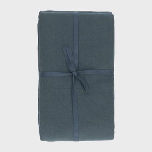 Tafelkleed extra lang, GOTS bio-katoen, nachtblauw, 145 x 350 cm