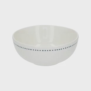 Kom met blauwe stip, organisch, porselein,&Oslash; 12 cm