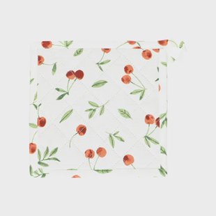 Pannenlap, bio-katoen, kers, 20 x 20 cm