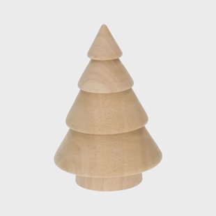 Kerstboom naturel, hout, 12 cm