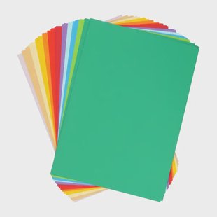 Knutselpapier, 12 kleuren, A4, 100 vellen, 80 gram