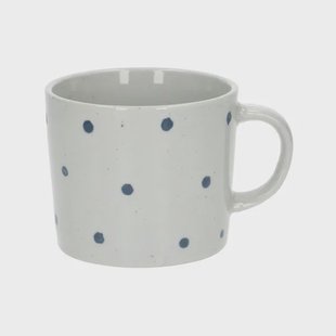 Mok, steengoed, reactive glazuur, lichtgrijs stip,&Oslash; 10 cm