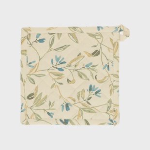 Pannenlap, GOTS bio-katoen, winterbloesem blauw, 20 x 20 cm