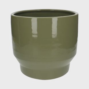 Bloempot'Pato', aardewerk, saliegroen,&Oslash;27 cm