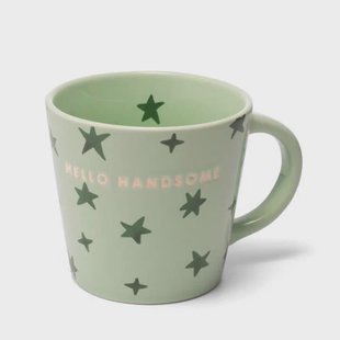 Vondels cappuccino mok stars HELLO HANDSOME green (250 ml)