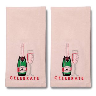 Vondels geborduurd servet CELEBRATE (45x45 cm) (set van 2)