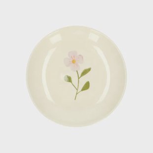 Gebaksbordje, steengoed, roze bloem,&Oslash; 16 cm