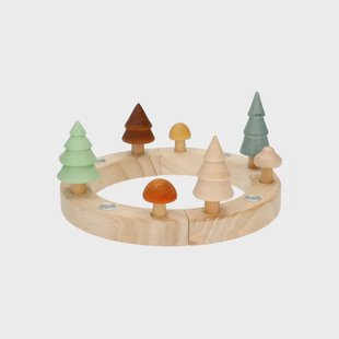 Jaarring of adventskandelaar met 8 stekers, hout