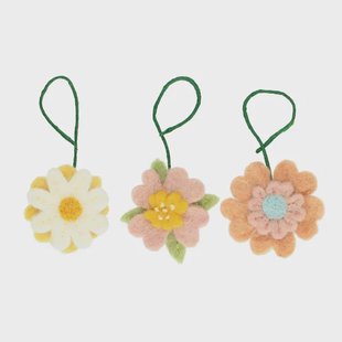 Bloemsteker, vilt, set van 3