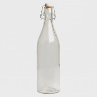 Beugelfles, glas, 1 l