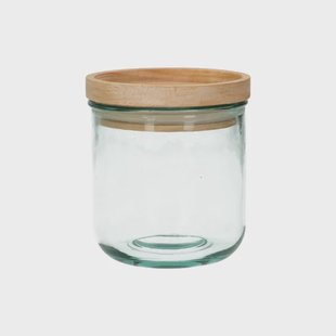 Voorraadpot met bamboe deksel, gerecycled glas, 350 ml