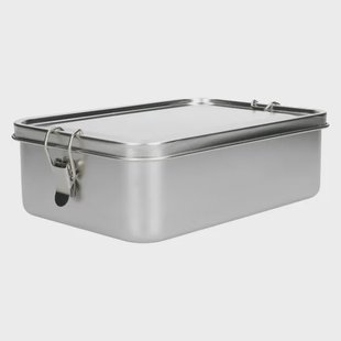 Lunchbox met siliconen ring, RVS, 2400 ml