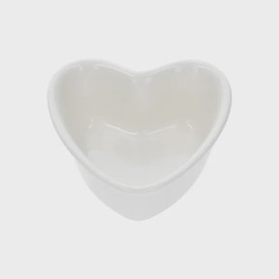 Diep schaaltje, porselein, hartvorm,&Oslash;9 x 4 cm