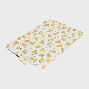 Laptophoes, biologisch katoen, citroenen, 16 inch