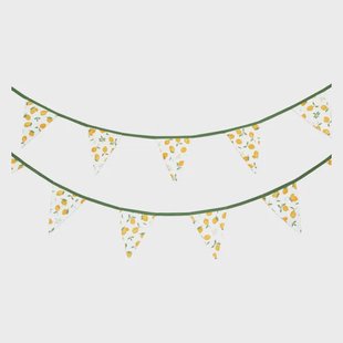 Stoffen vlaggenlijn, GOTS bio-katoen, citroenen, grote vlag, 6,3 meter