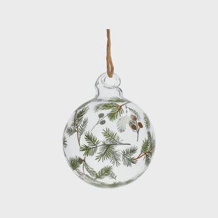 Kerstbal met takjes, glas,&Oslash; 5 cm