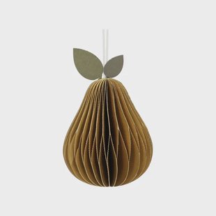 Hanger peer, papier, honingraat, oker, 8,5 cm