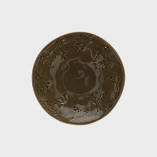 Gebaksbordje, steengoed, donkergroen,&Oslash;17 X 2 cm