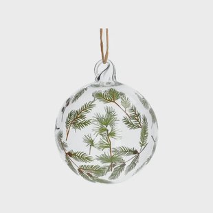 Kerstbal met takjes, glas,&Oslash; 8 cm