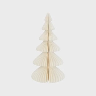 Kerstboom uitvouwbaar, papier, wit, klein, 23 cm