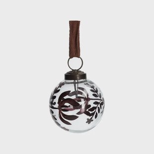 Kerstbal, beschilderd, glas, roze bloemen,&Oslash; 7 cm