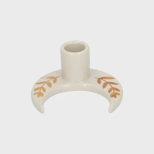 Kandelaar, beschilderd, steengoed, maan, 9,5 x 9 x 4,5 cm