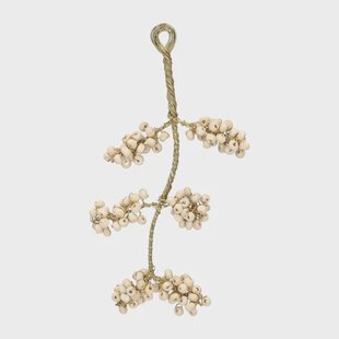 Hanger witte besjes, messing