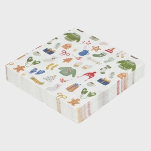 Servetten, papier, winteraccessoires, 33 x33 cm, 20 stuks
