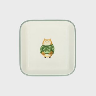 Schaaltje, emaille, uil, 12 x 12 cm