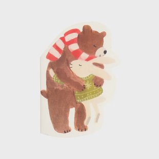 Notitieblok, papier, knuffelende dieren, 20 x 15 cm