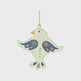 Kersthanger vogel, katoen mach&eacute;, 7,5 cm