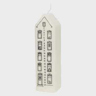 Adventskaars, huis, wit, 20 cm