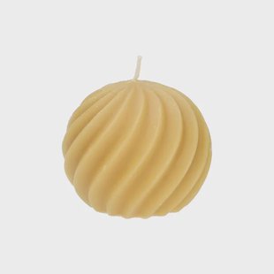 Kaars gedraaide bol, rustiek geel,&Oslash;8 cm