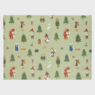 Placemat, GOTS bio-katoen, winterbos,  35 x 50 cm