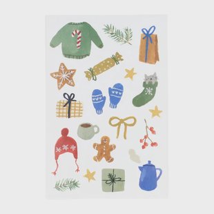 Stickervel, winteraccessoires, 6 stuks