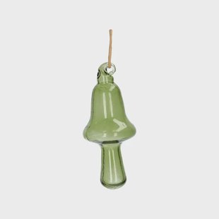 Hanger paddenstoel, glas, groen, 9 cm